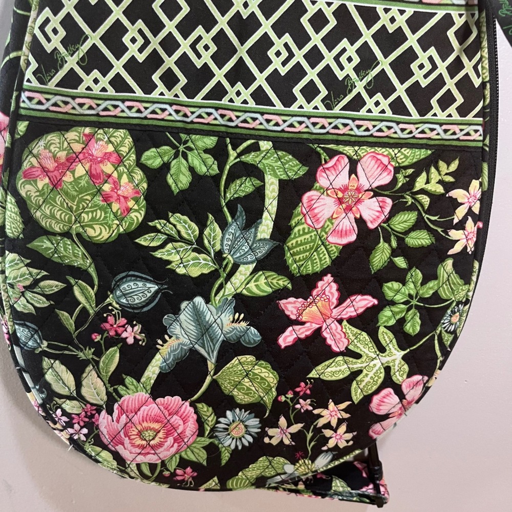 Vera Bradley Night and Day Quilted Floral Tennis Racket Backpack Sling Bag Vtg - Picture 3 of 8